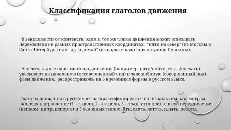 Глаголы движения 3