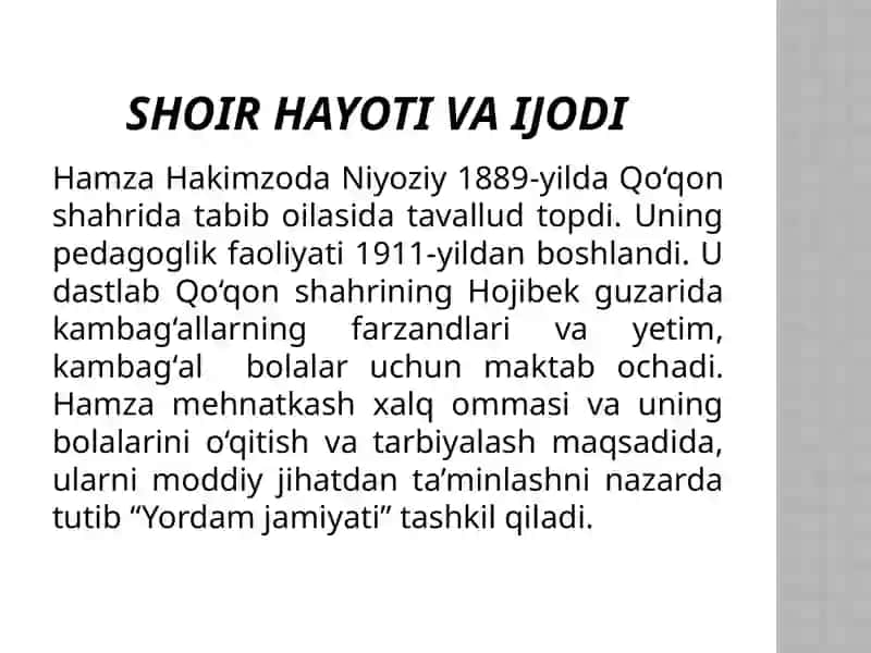 HAMZA HAKIMZODA NIYOZIY – MA’RIFATPARVAR BOLALAR SHOIRI 3