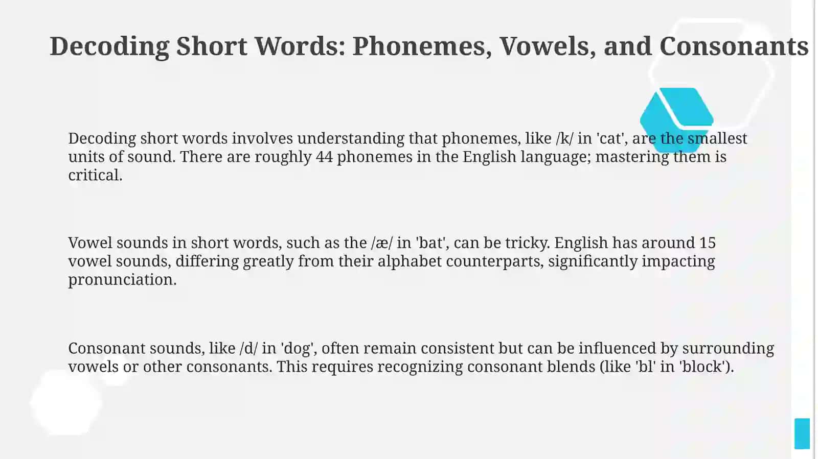 Pronouncing short words 3