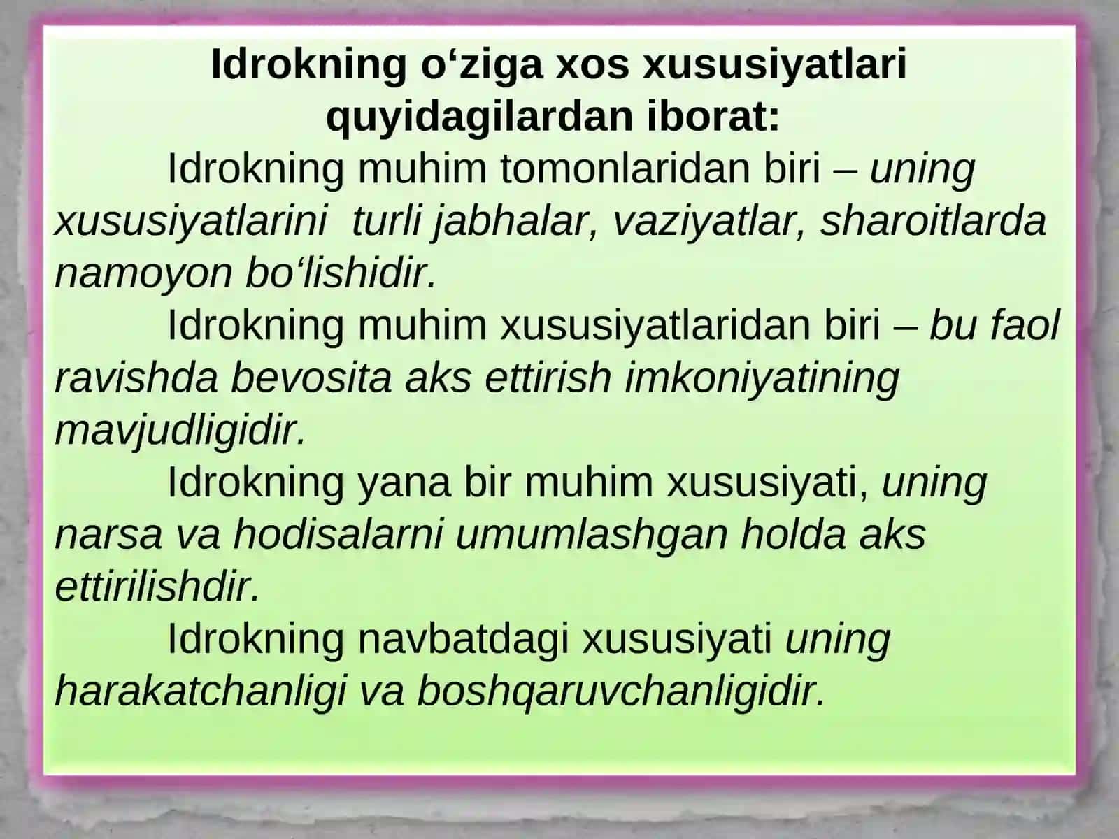 IDROK VA ILLYUZIYA 3