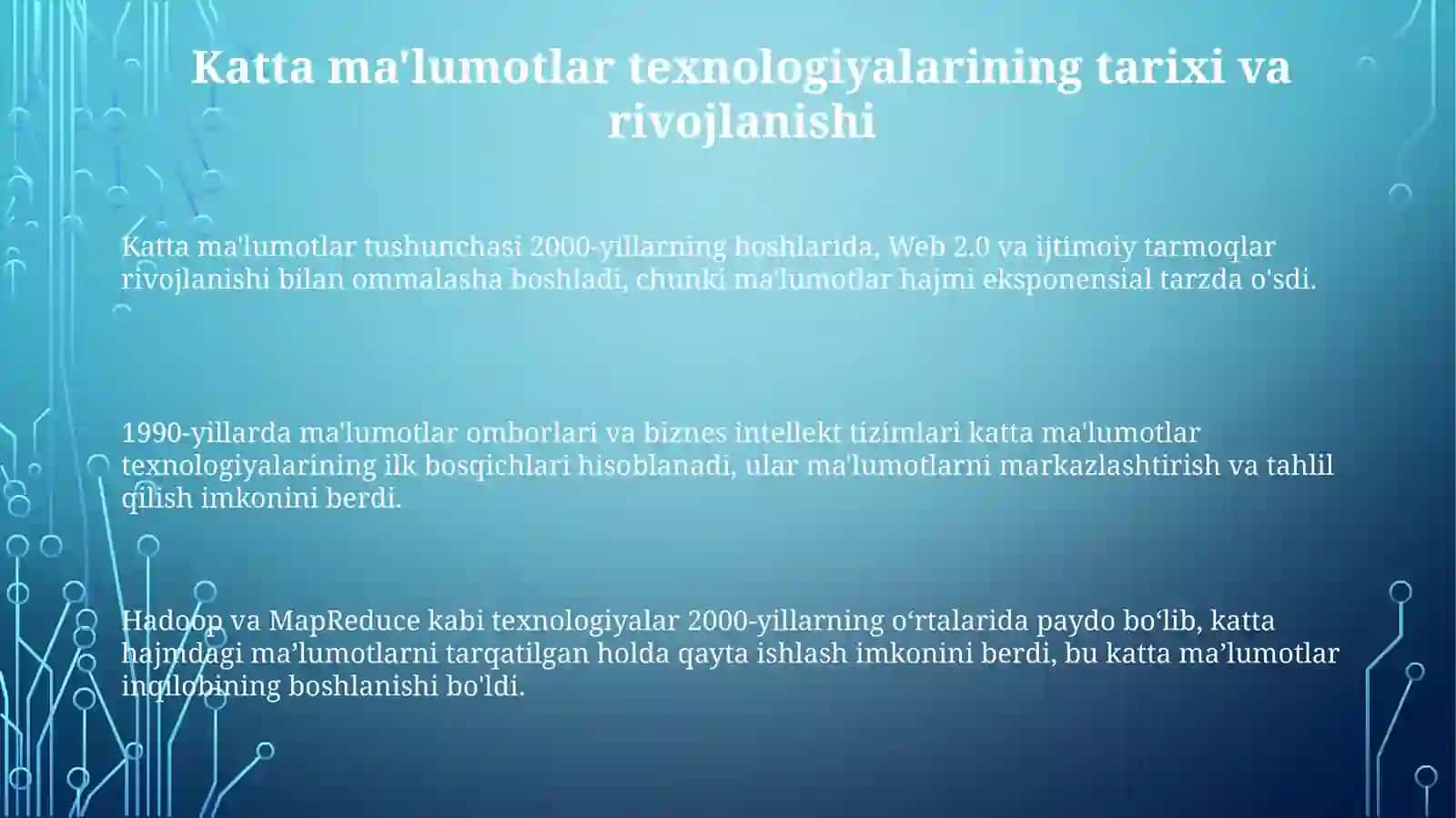 Katta ma'lumotlar texnologiyalari 3