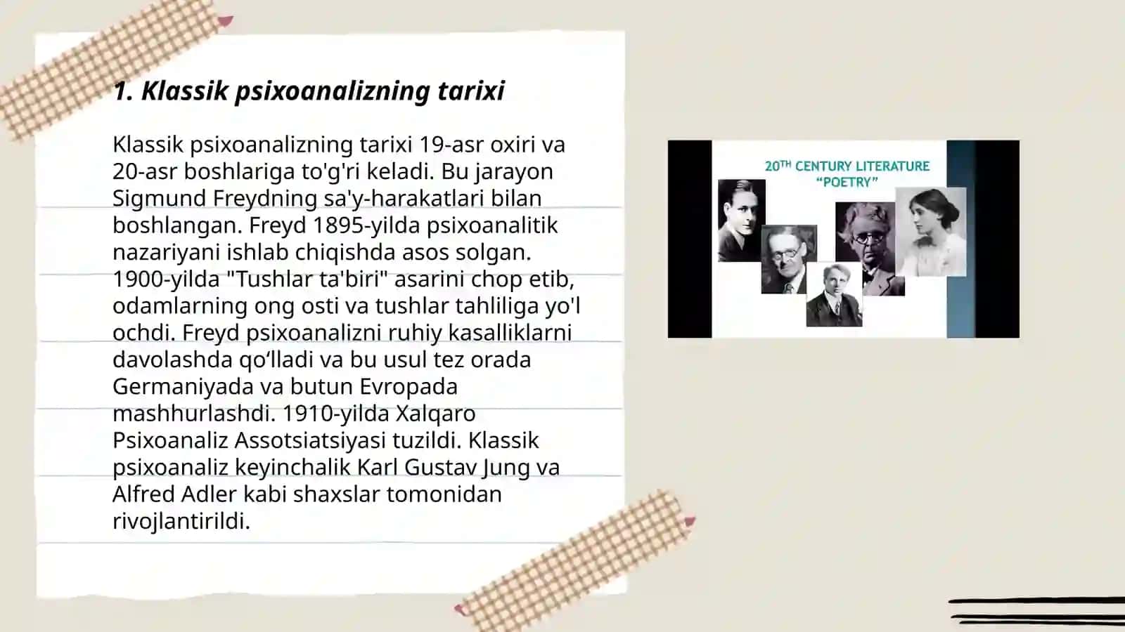 Klassik psixoanaliz va uning modifikatsiyalari 3