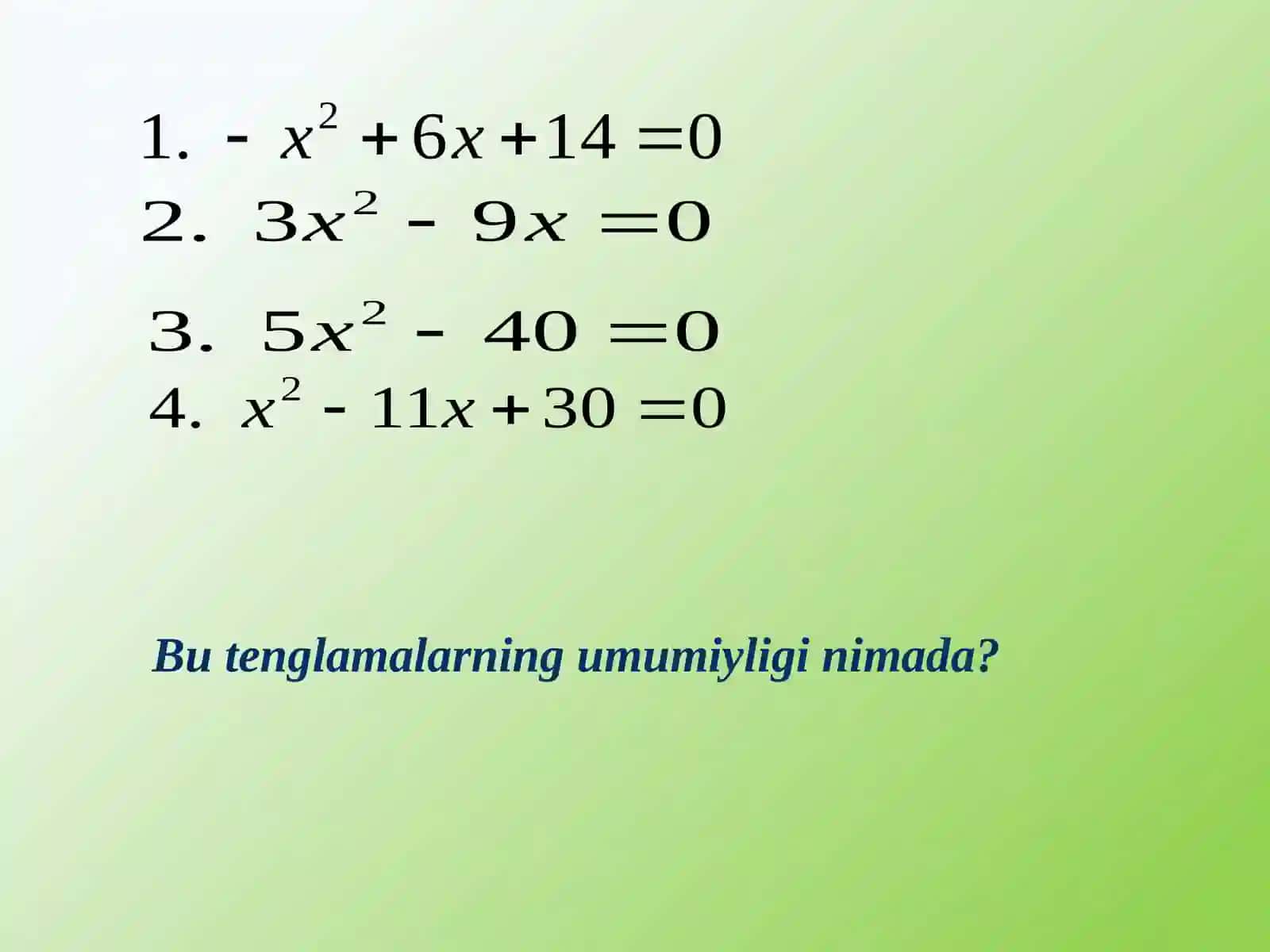 Chala   kvadrat  tenglamalar 3