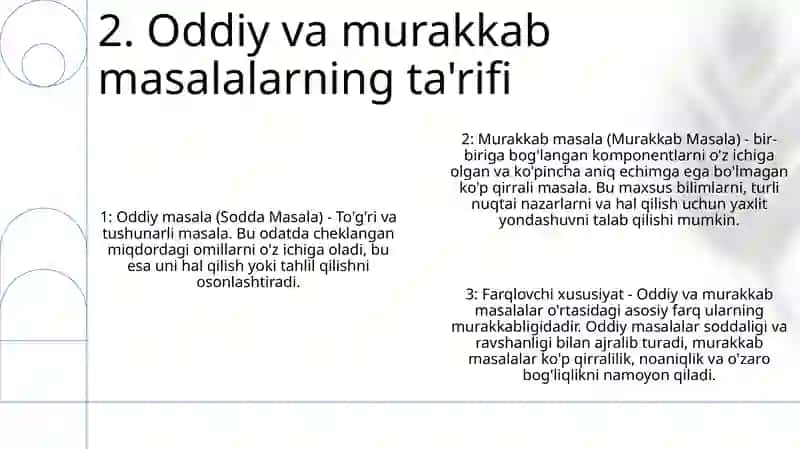 Sodda Va Murakkab Masalalar Haqida Malumot 3