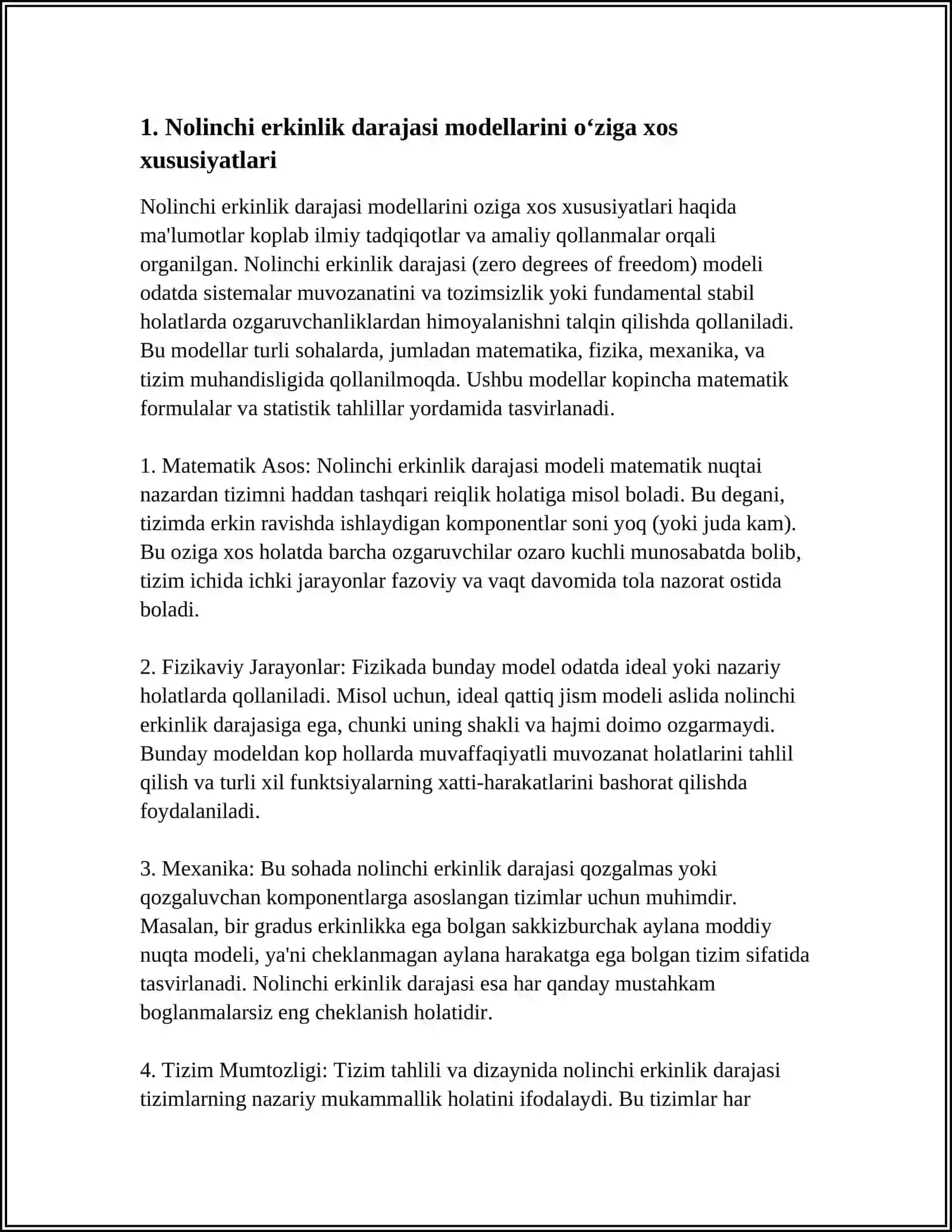 IQTISODIYOTDA CHIZIQSIZ BOG'LANISHGA EGA BO'LGAN JARAYONLARNI EKONOMETRIK MODELLASHTIRISH MASALALARI 3