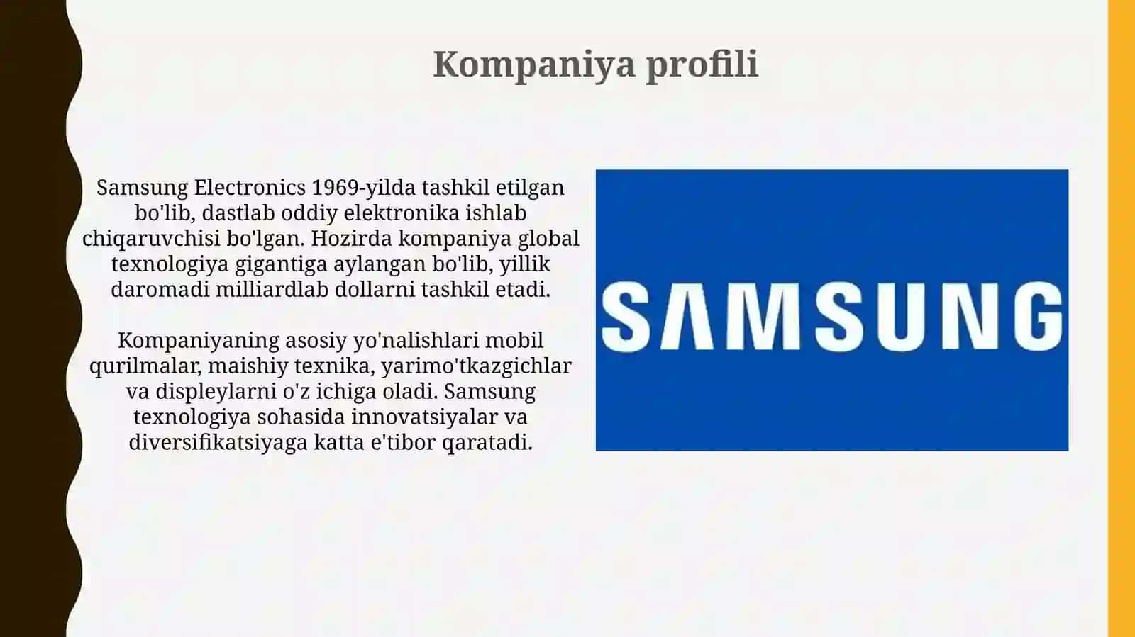 Samsung kompaniyasining swot tahlili 3