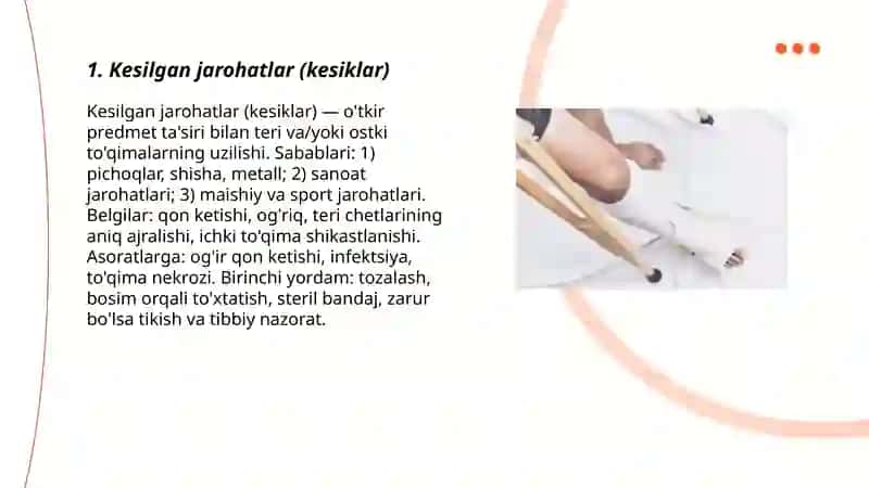 Kesilgan jarohatlar (kesiklar) 3