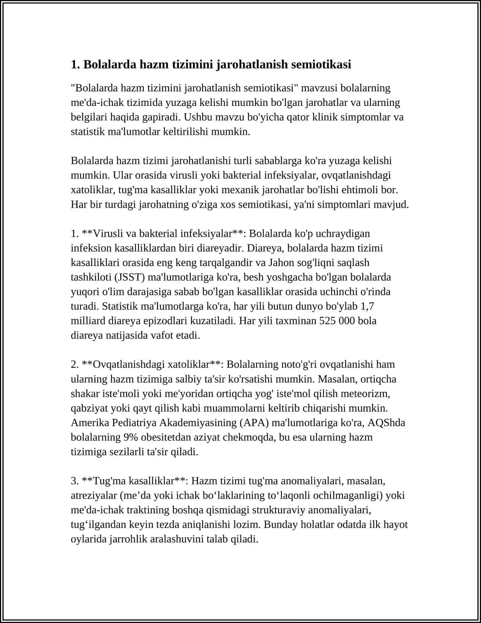 Bolalarda hazm tizimini jarohatlanish semiotikasi 3