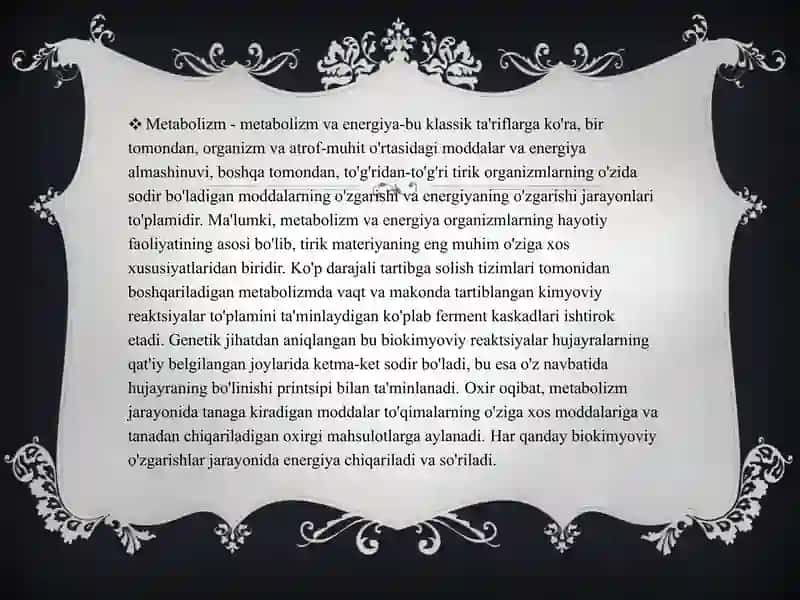 Toshkent Tibbiyot Akademiyasi Termiz filiali Pediatriya fakulteti Tibbiy profilaktika yo’nalishi 101”A”-guruh talabasi Jumaqulova Mehribonun tibbiy kimyo fanidan tayyorlangan taqdimoti 3