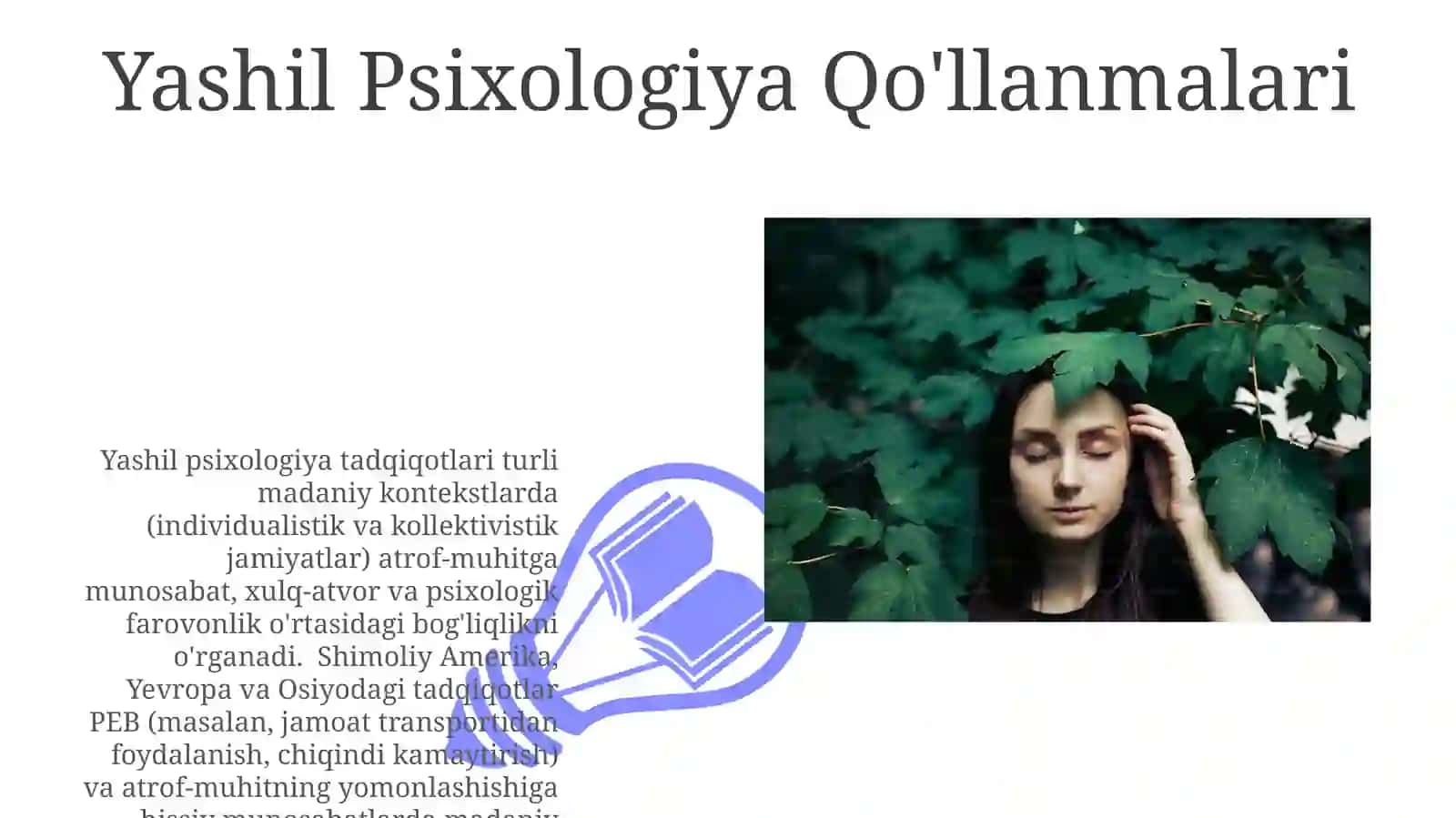 Yashil Psixologiya Qo'llanmalari 3