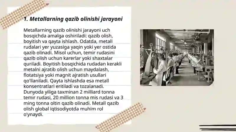 Metallarni sanoatda olinishi 3