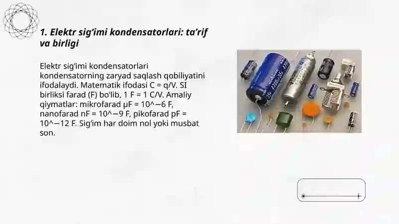 Elektr sigʻimi kondensatorlari 3