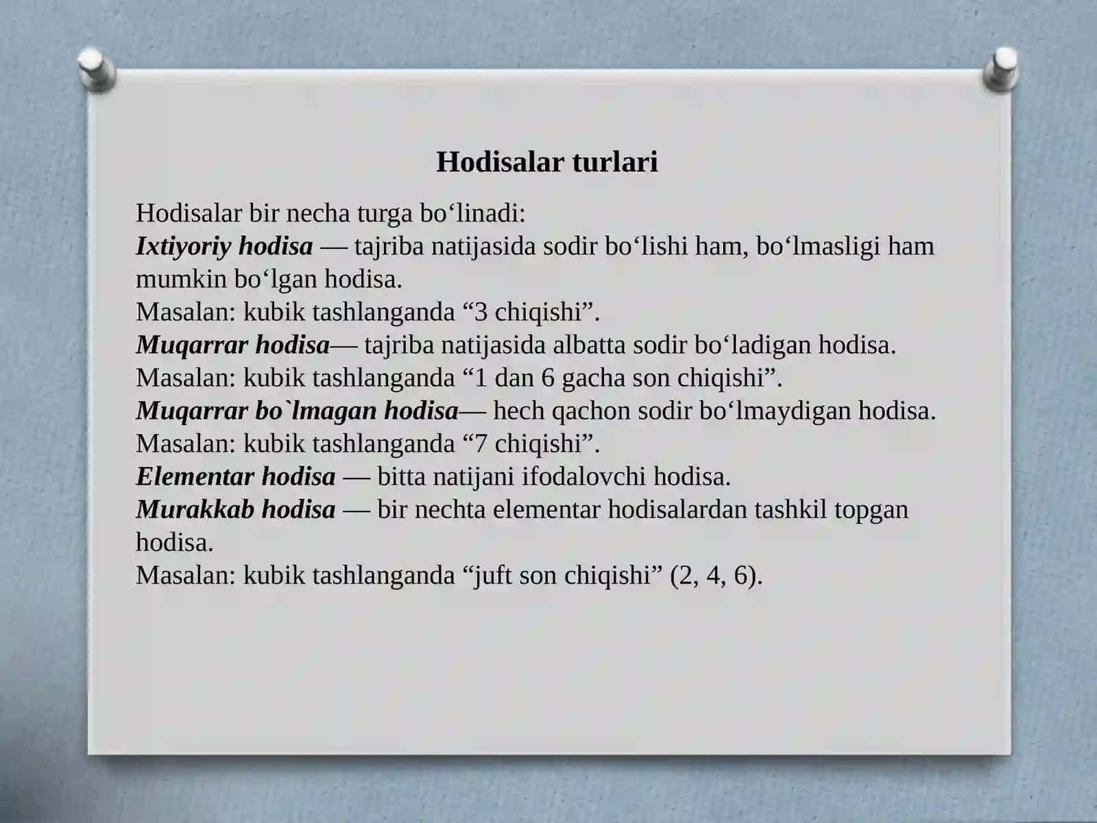 Hodisalarvaularningturlari.Hodisalaralgebrasivasigma-algebrasi 3