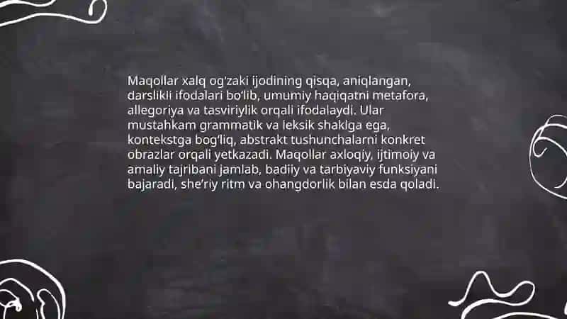 Maqollar va ularning oʻrganilishi 3