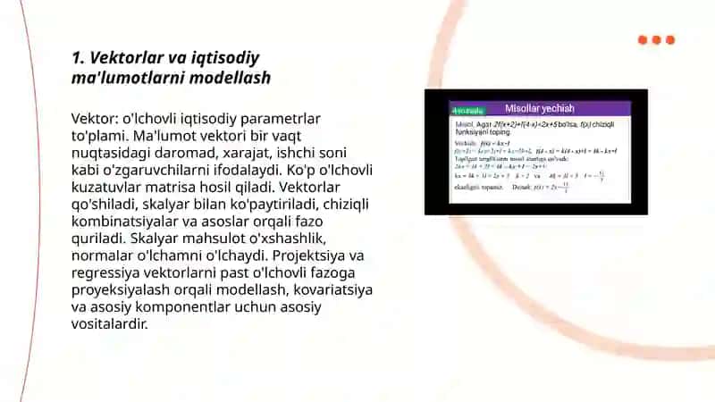 Vektorlar va iqtisodiy ma'lumotlarni modellash 3
