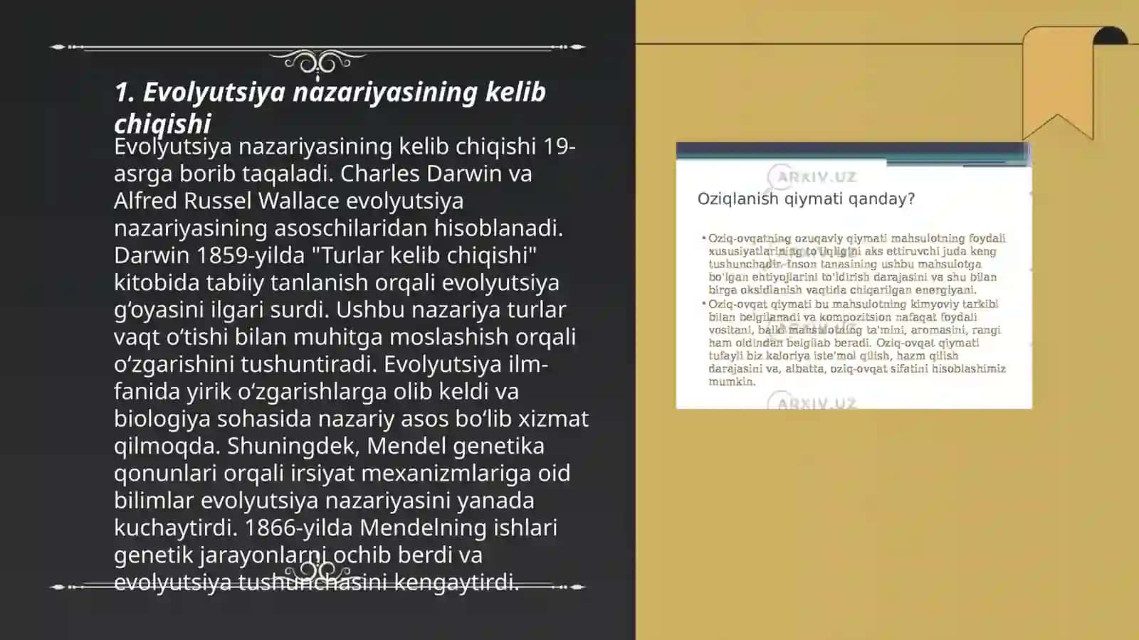 Evolyutsiya nazariya faniga kirish 3