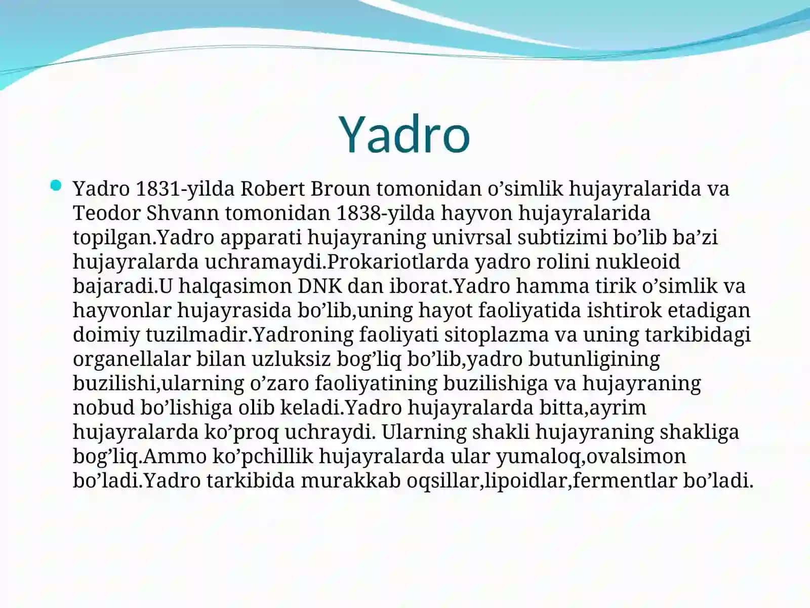 Yadro hujayrani boshqaruvchi markaz 3