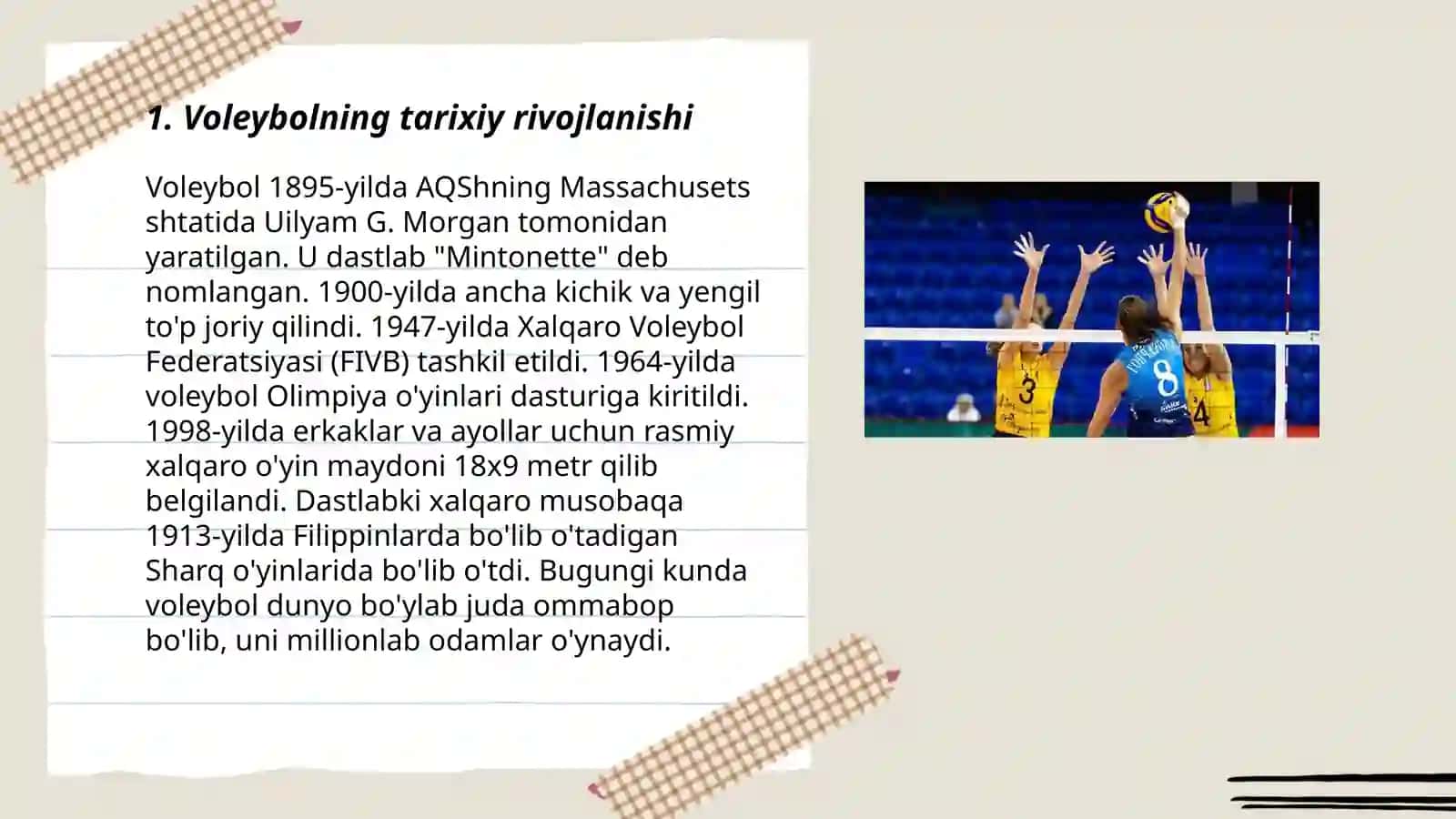 Voleybolning tarixiy rivojlanishi 3