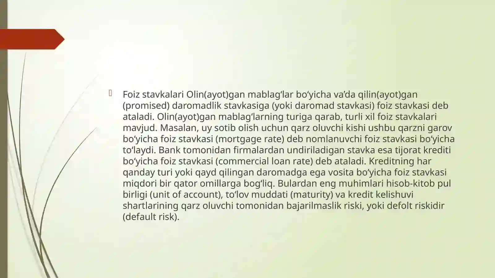 Moliya bozori indikatorlarini baholash 3