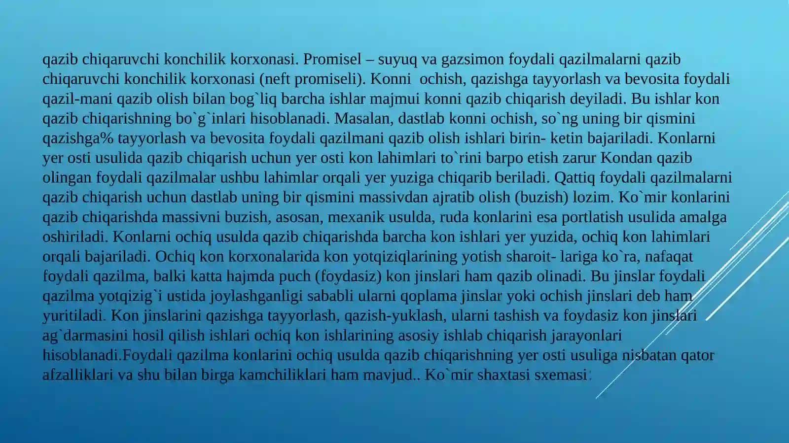 O’ZBEKISTONDA KONCHILIK SANOATINING O’RNI VA AHAMIYATI 3