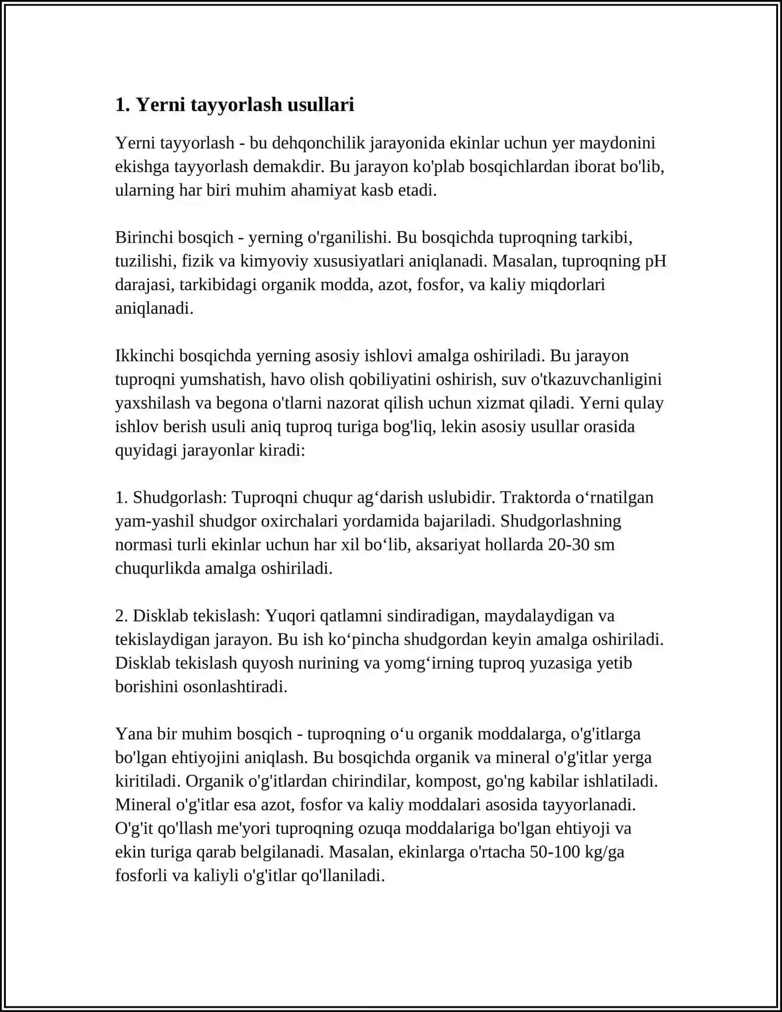 Yerni Ĝòza Ekishga Tayyorlash 3