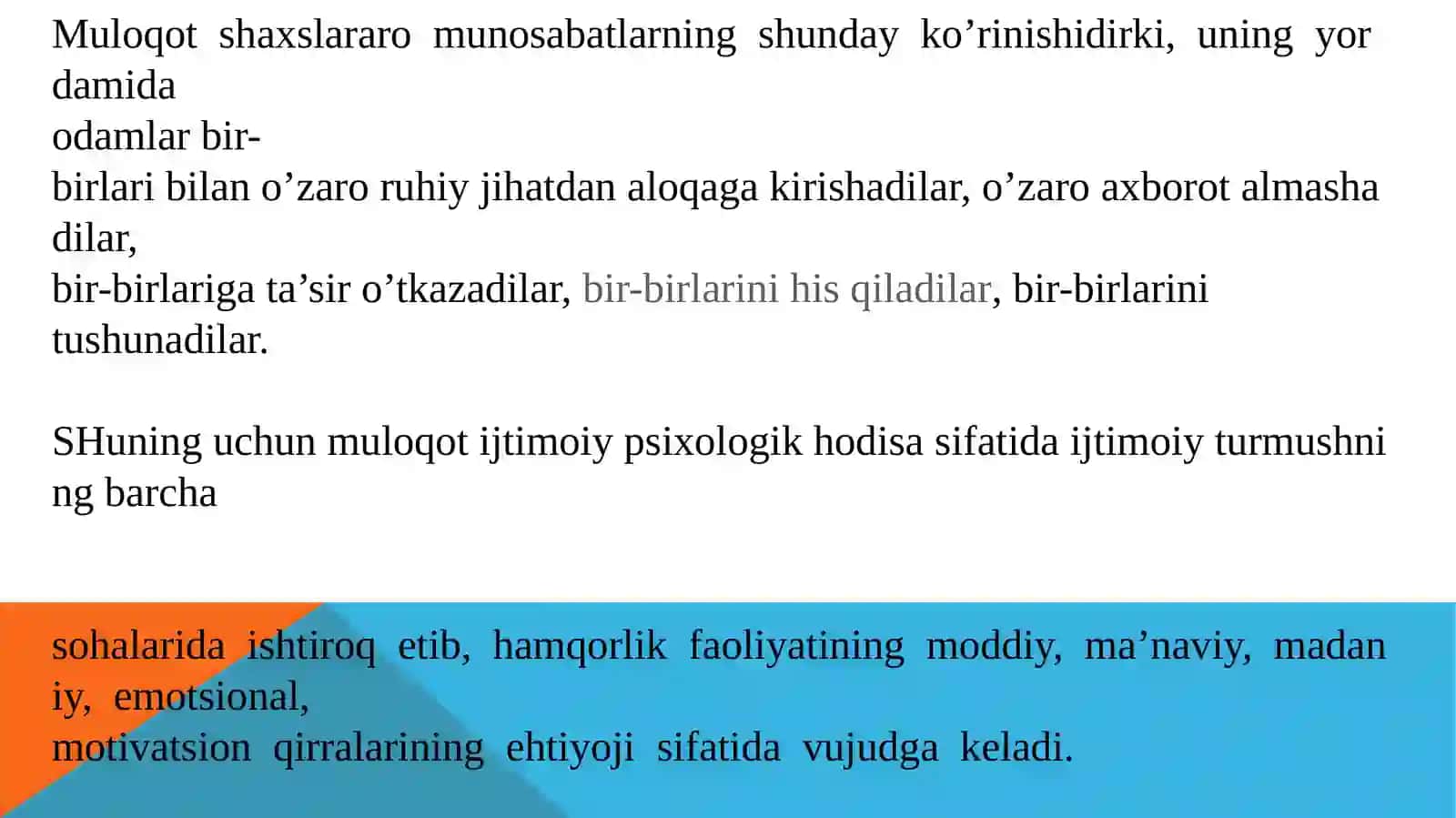 Muloqot Psixologiyasidan Mustaqil Ish 3
