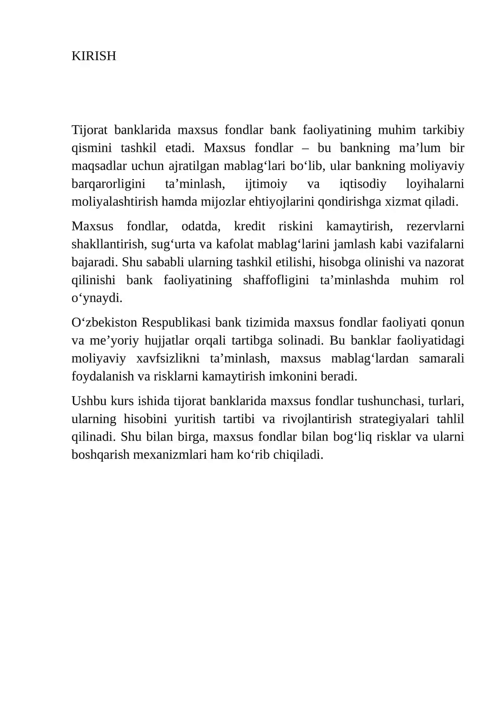 TIJORAT BANKLARIDA MAXSUS FONDLAR VA ULARNING HISOBI 3