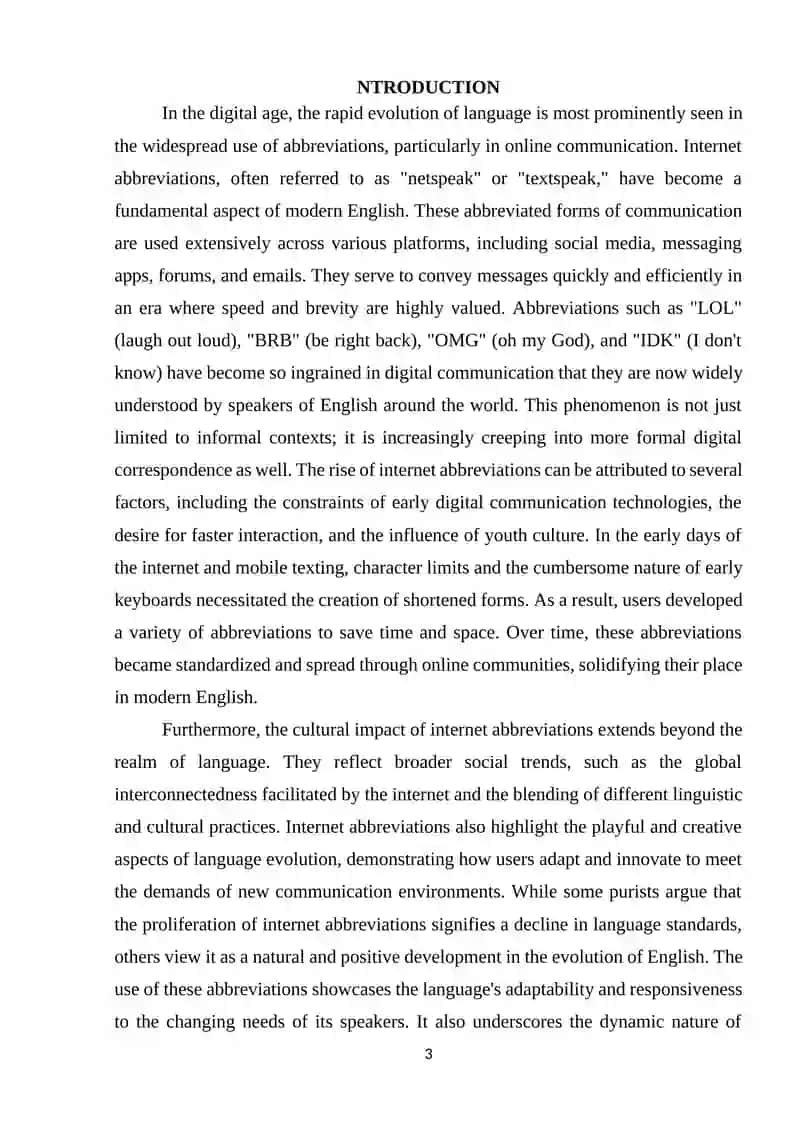 ABBREVIATION IN MODERN ENGLISH (INTERNET ABBREVIATIONS) 3
