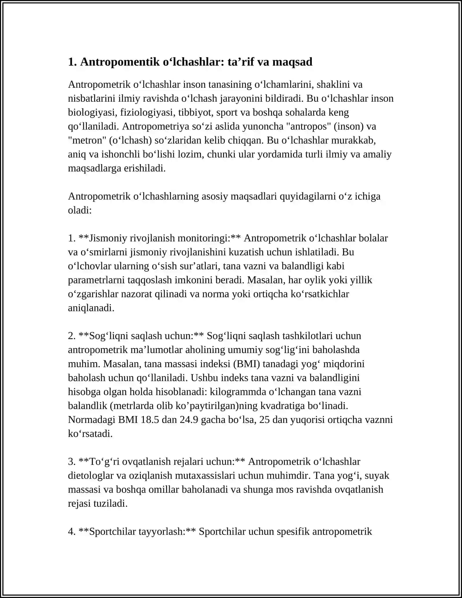ANTROPOMENTIK OʻLCHASHLAR VA ULARNING ASOSIY BIRLIKLARI 3