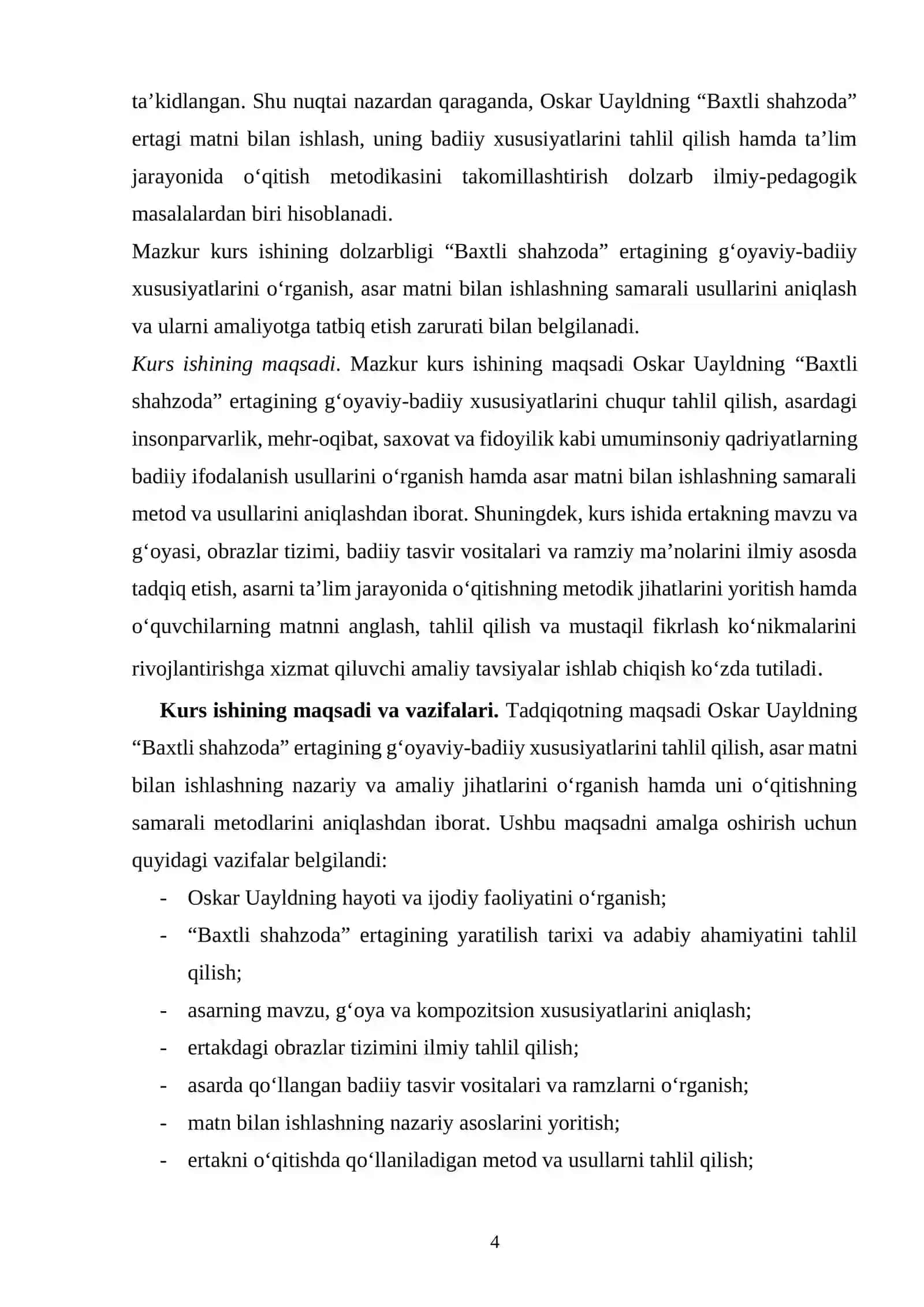 Oskar Uayld. baxtli shahzoda ertagi. Asar matni bilan ishlash 3