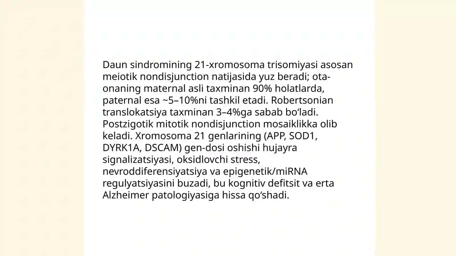 Daun sindromi 21 xromosomaning trisomiyasi 3