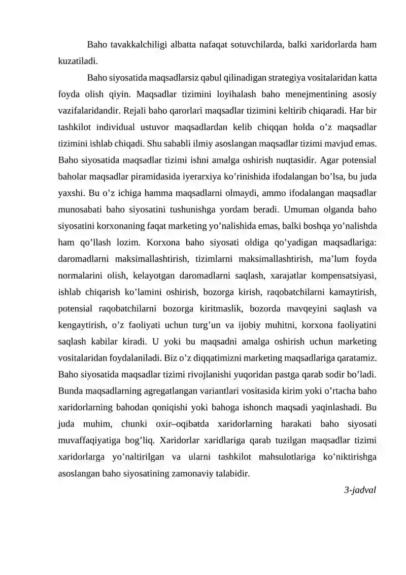 Korxonaning baho siyosati 3