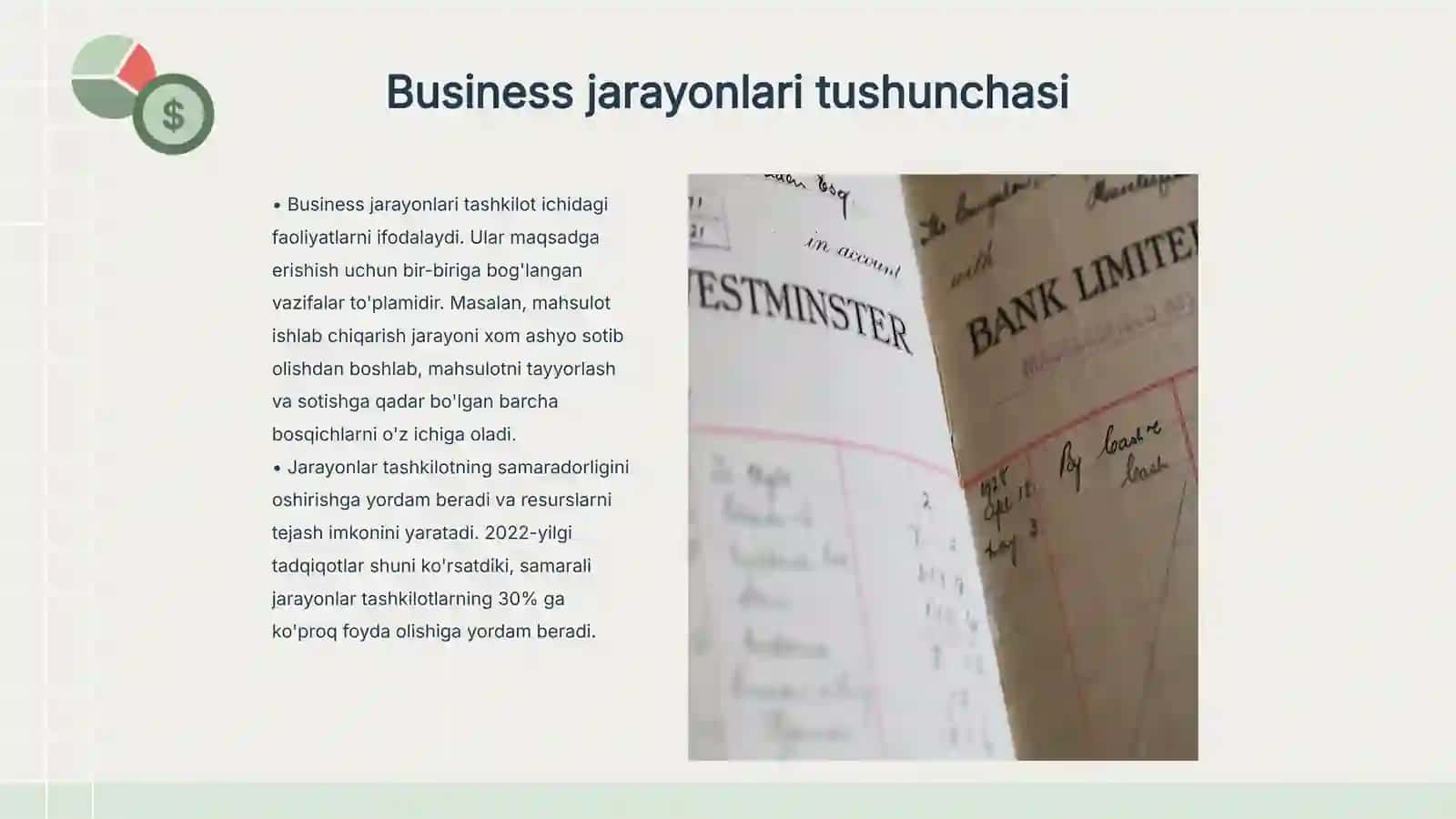 Business processes and their accounting 3