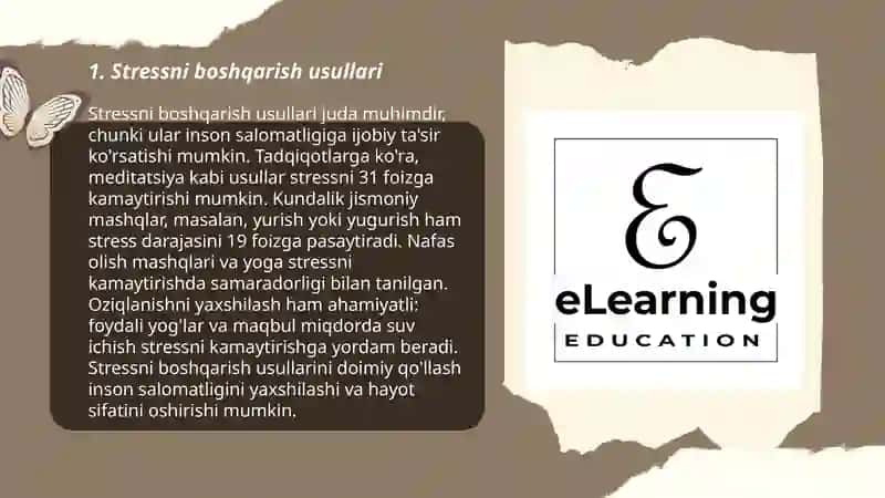Stressni boshqarish usullari 3