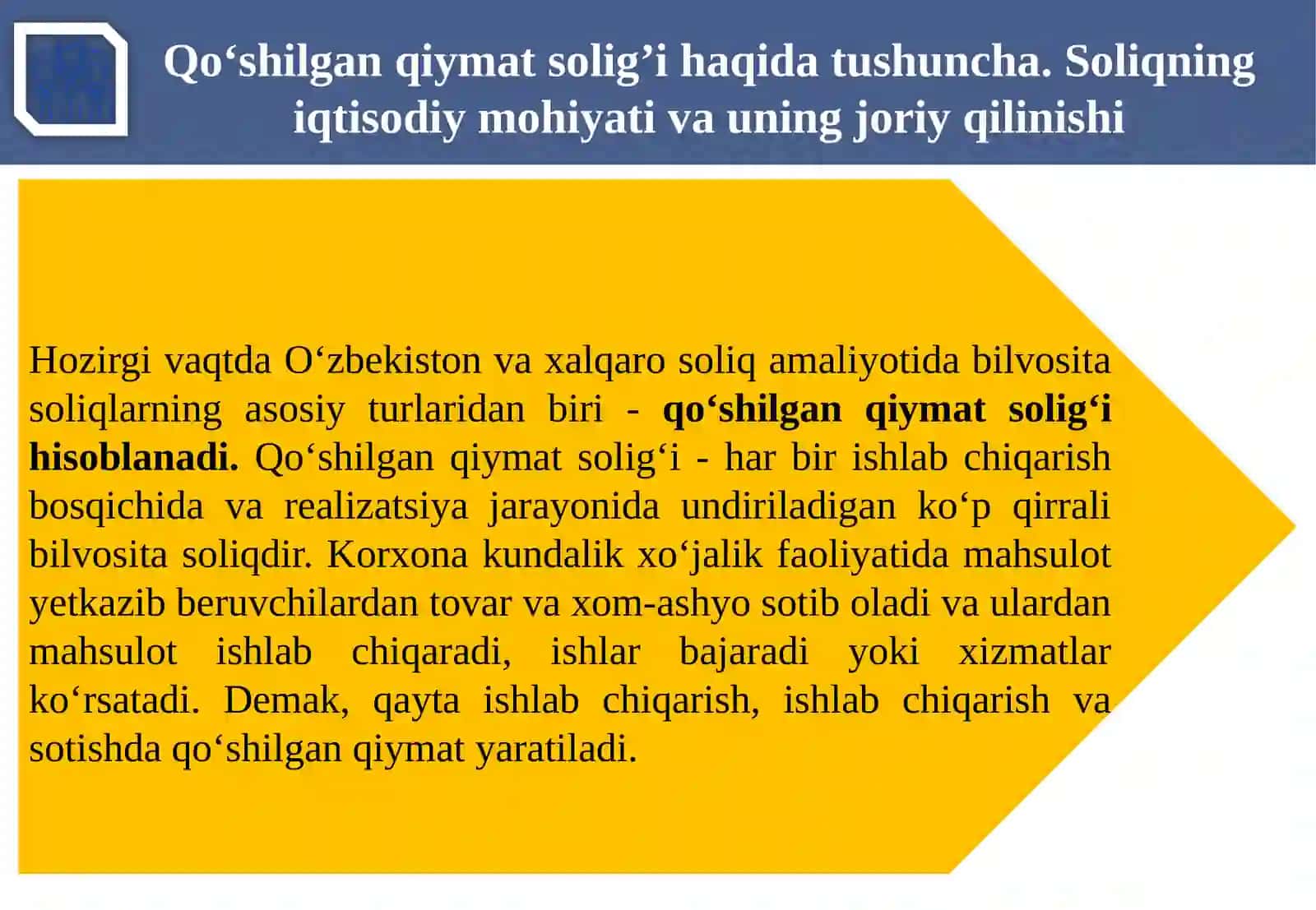3- Qo‘shilgan qiymat solig‘i va uning mohiyati 3