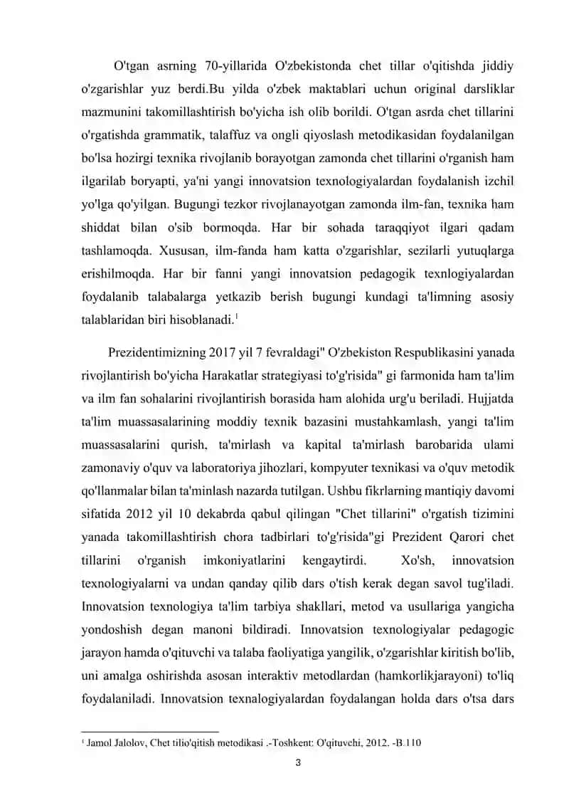 "CHET TILIDA GAPIRISHNI O'RGATISHDA AUDIO MATERIALLARDAN FOYDALANISH" 3