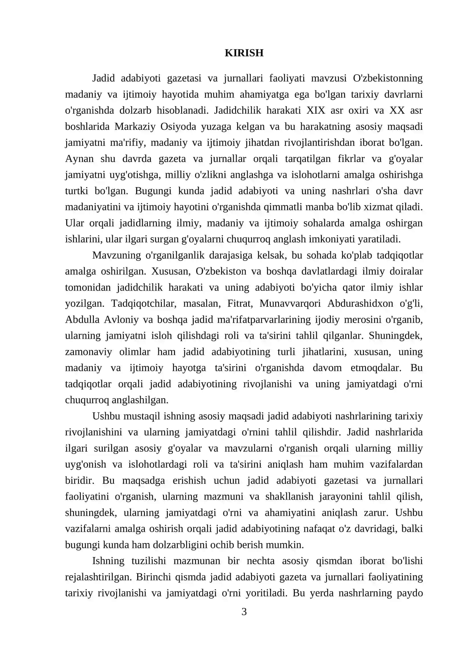 Jadid adabiyoti gazetasi va jurnallari faoliyati 3