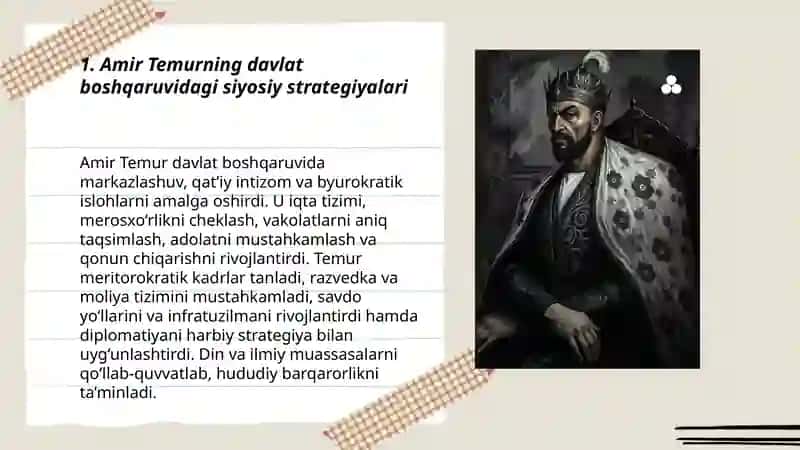 Amir Temur - buyuk davlat arbobi 3