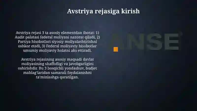 Avstriya rejasiga kirish 3
