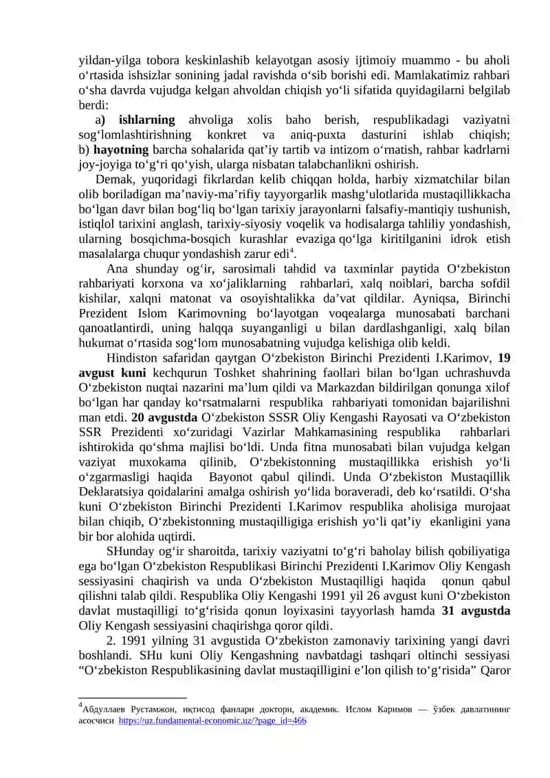 MUSTAQIL O‘ZBEKISTON RESPUBLIKASINING TASHKIL TOPISHI VA UNING TARIXIY AHAMIYATI 3