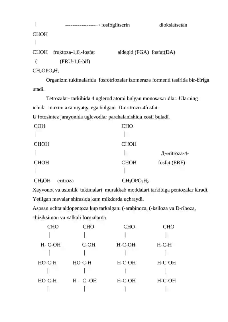 Uglevodlar. Monosaxarid va polisaxaridlar 3