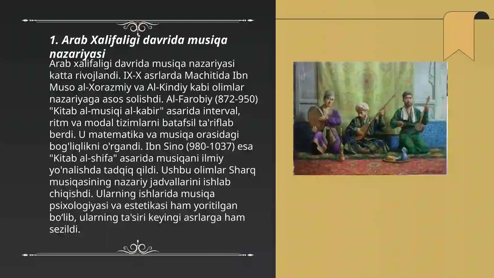 Arab xalifaligi davrida musiqiy madaniyat 3
