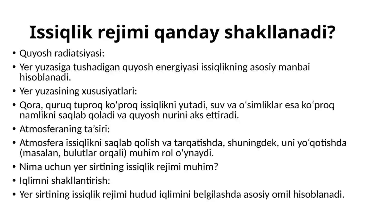 Issiqlik rejimi va issiqlik balansi 3