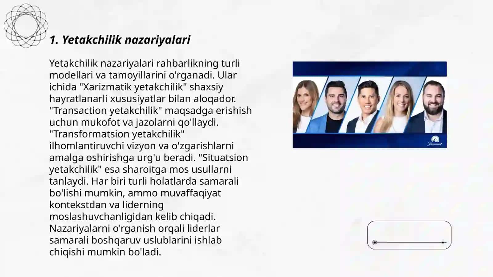 Yetakchilik va jamoani boshqarish 3