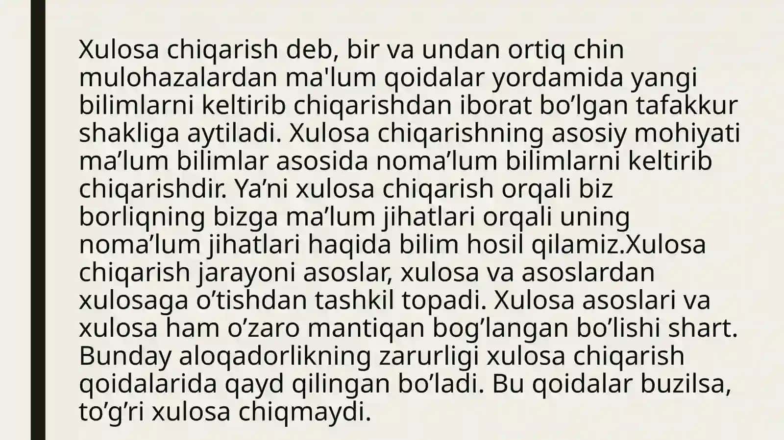 Xulosachiqarishning umumiy mantiqiy tavsifi 3
