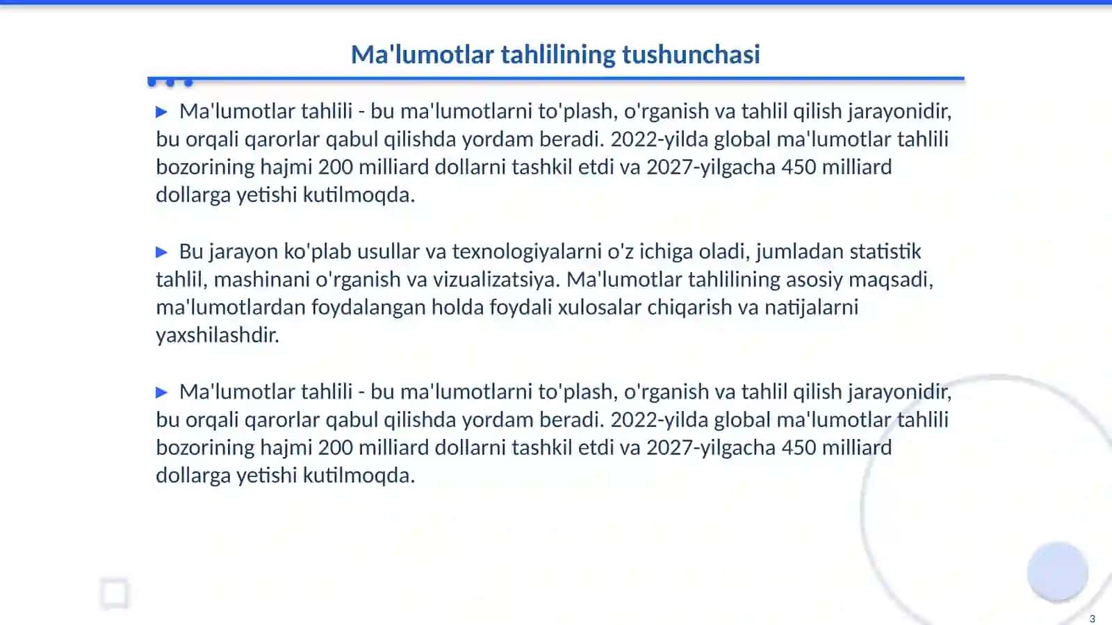 Ma'lumotlar tahlili 3