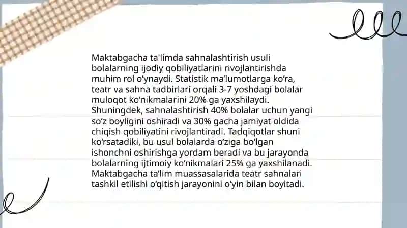 Maktabgacha ta'limda sahnalashtirish faoliyatini tashkil qilish 3