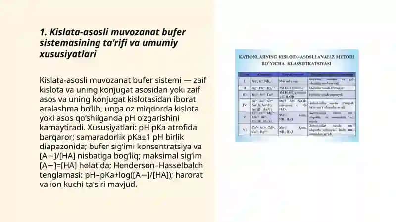 Kislata asosli muvozanat bufer sistema 3