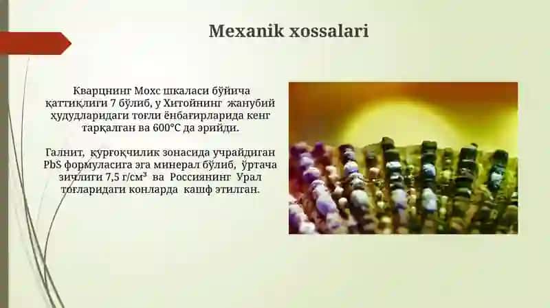 Minerallarning tarkibi tuzilishi va xossalar 3