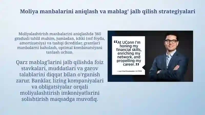 Kapitalni va moliyaviy ta’minot jarayonini boshqarish 3